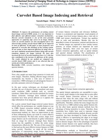 Curvelet Based Image Indexing and Retrieval - IJETTCS ...