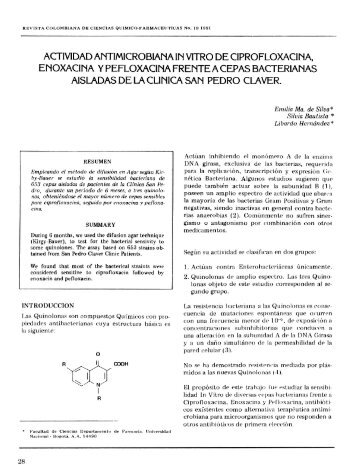 actividad antimicrobiana in vitro de ciprofloxacina, enoxacina y ...