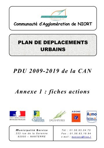Annexe 1 du PDU - Communauté d'Agglomération de Niort