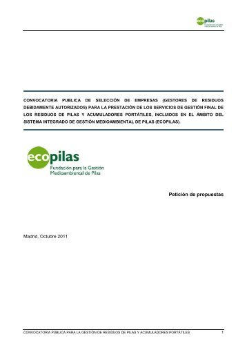 Concurso Gestion final Ecopilas - CÃ¡mara de Comercio e Industria ...