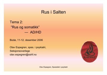 ADHD - Rus og somatikk - Helse Nord