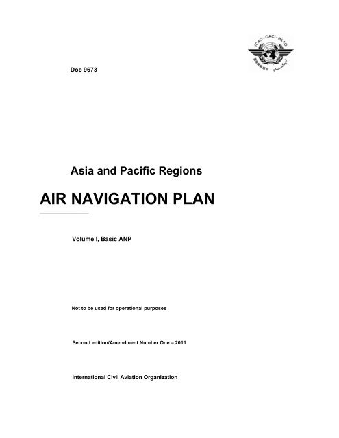 Asia and Pacific Regions AIR NAVIGATION PLAN - ICAO Public Maps