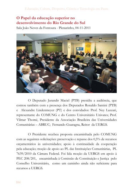 RelatÃ³rio de Atividades de 2011 e 2012 - AssemblÃ©ia Legislativa ...