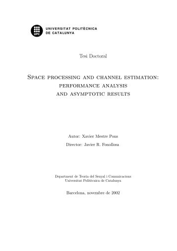 Space processing and channel estimationH perFormance analysis ...