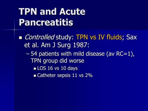 TPN and Acute Pancreatitis