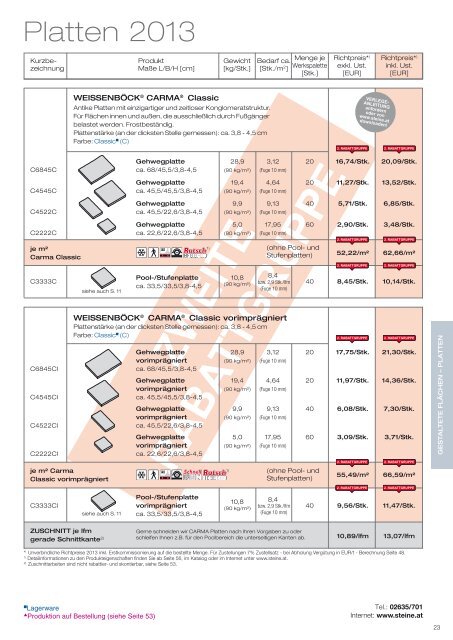 Preisliste 2013 - C-Bergmann