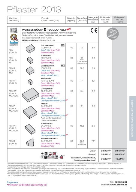 Preisliste 2013 - C-Bergmann