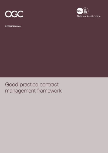 Good practice contract management framework - National Audit Office