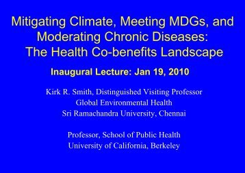 Mitigating Climate, Meeting MDGs, and Moderating Chronic ...