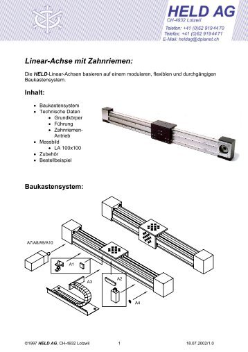 Linear-Achse mit Zahnriemen: