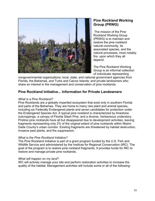 Pine Rockland Lesson Plan 2 - Deering Estate at Cutler