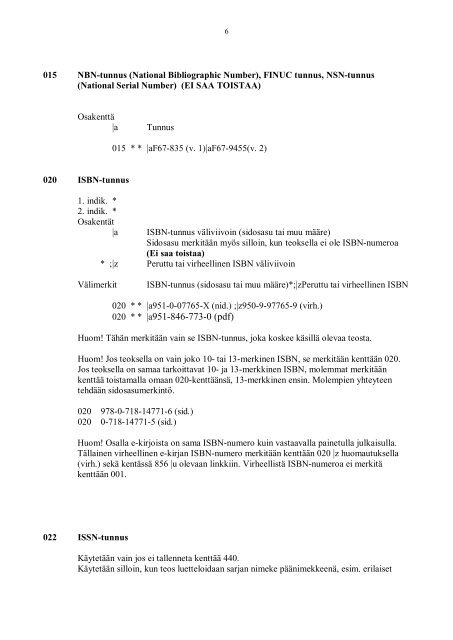 Helmet-luettelointiohjeesta - HelMet data API - Kirjastot.fi