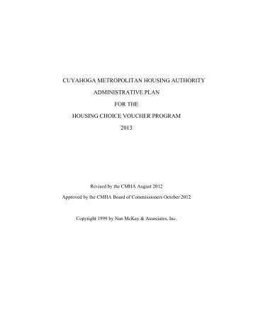 2013 CMHA HCVP Admin Plan - Cuyahoga Metropolitan Housing ...