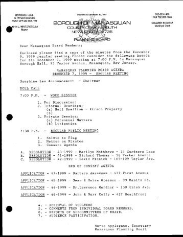 Manasquan Planning Board 1998D Meeting Minutes - Monmouth ...