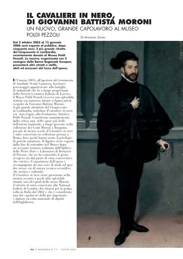 Il Cavaliere in Nero di Giovanni Battista Moroni - UBI Banca