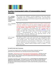 Auxiliary Commandant Letter of Commendation Award - US Coast ...