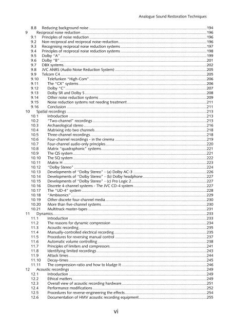 MANUAL OF ANALOGUE SOUND  RESTORATION ... - British Library