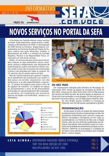 Informativo nÂº 93 - Sefa - Governo do Estado do ParÃ¡