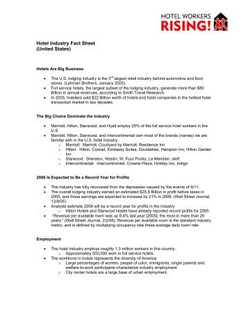 sheet industry hotel fact Pain (2006)  Enduring Creating  Report Hotel Luxury,