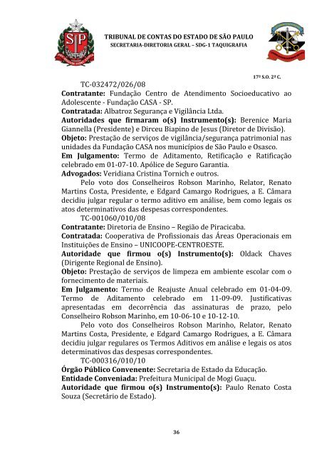 ata da 17Âª sessÃ£o ordinÃ¡ria da segunda cÃ¢mara, realizada em 07 ...