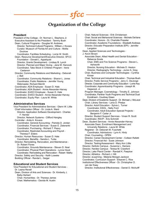 2011-12 College Catalog - South Florida State College