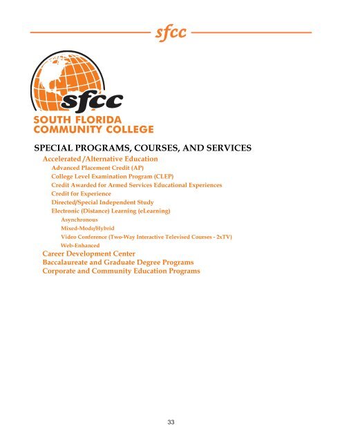 2011-12 College Catalog - South Florida State College