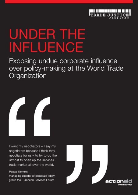 UNDER THE INFLUENCE - ActionAid