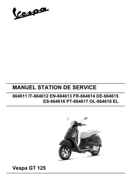 MANUEL STATION DE SERVICE Vespa GT 125