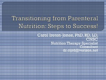 Transitioning from Parenteral Nutrition: Steps to Successes! - NHIA