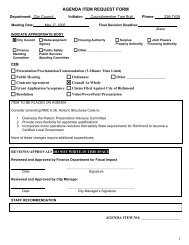 AGENDA ITEM REQUEST FORM - Tom Butt