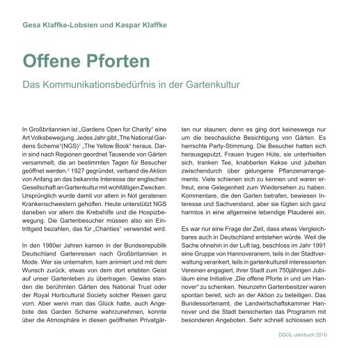 Offene Pforten - Deutsche Gesellschaft fÃ¼r Gartenkunst und ...