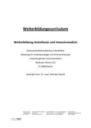 Weiterbildungscurriculum Weiterbildung Anästhesie und ...