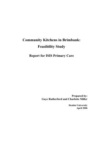 Community Kitchens in Brimbank - Victorian Local Governance ...