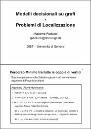 Modelli decisionali su grafi - Problemi di ... - Massimo Paolucci