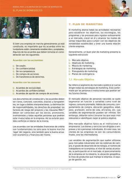 Manual para elaborar planes de Bionegocios - CDAM