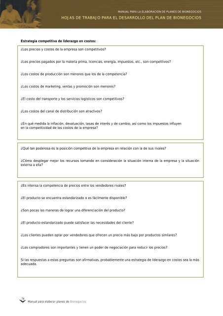 Manual para elaborar planes de Bionegocios - CDAM