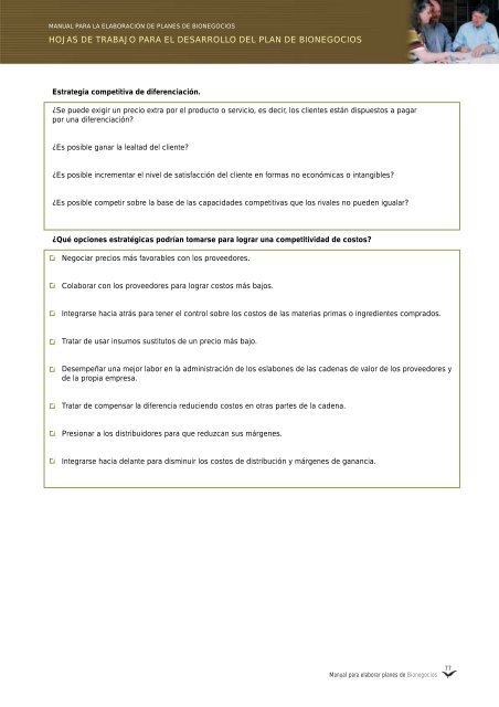 Manual para elaborar planes de Bionegocios - CDAM