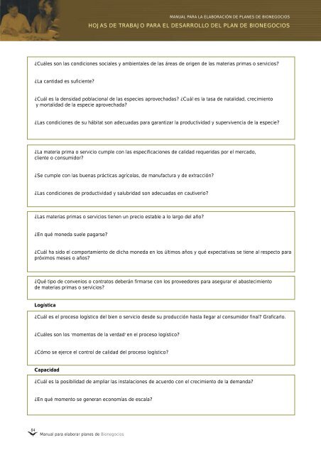 Manual para elaborar planes de Bionegocios - CDAM