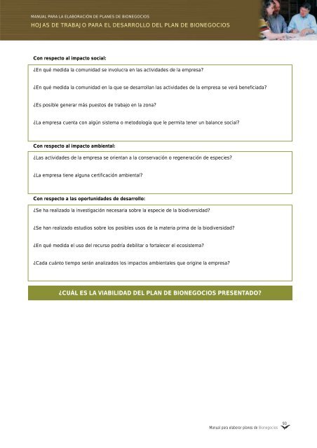 Manual para elaborar planes de Bionegocios - CDAM