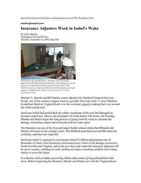The Hartford At Work >> Insurance Adjusters Work In Isabel S Wake The Hartford The Hartford At Work >> Insurance Adjusters Work In Isabel S Wake The Hartford