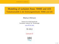 Modelling of turbulent flows: RANS and LES - Institut fuer ...