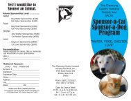 Sponsor-a-Cat Sponsor-a-Dog Program - Chemung County SPCA