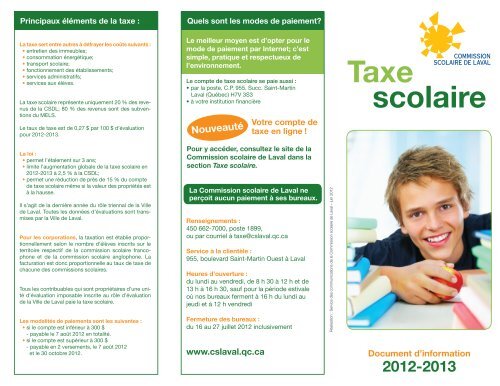 Facture Eleve Commission Scolaire De Laval