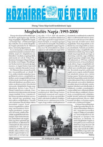 MegbÃ©kÃ©lÃ©s Napja /1993-2008/ - Dorog.hu