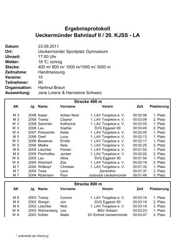 Protokoll UeckermÃ¼nder Bahnlauf II 2011 - uer-leichtathletik-verband