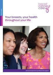 Your breasts, your health throughout your life - Breast Cancer Care