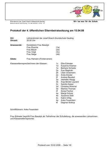 Protokoll EB150408 - Joseph-Dosch-Volksschule