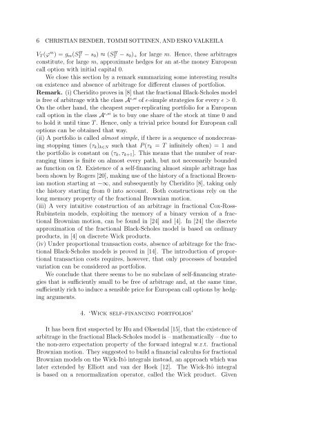 ARBITRAGE WITH FRACTIONAL BROWNIAN MOTION?1 - Helsinki.fi