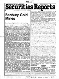 Banbury Gold Mines - Property File