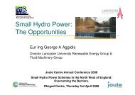 Small Hydro Power: The Opportunities - Engineering Department
